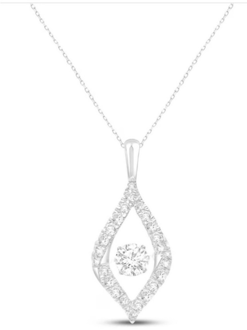 Sterling Silver 1 1/4 Teardrop Pendant Necklace unstoppable love by kay jewelers